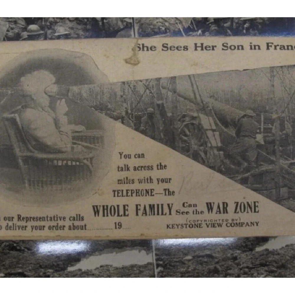 WWI Keystone Stereoview Military War Cards Holmes Stereoscope Viewer Box Lot